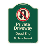 Private Driveway Dead End No Turn Around With Symbol