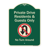 Private Drive Residents And Guests Only No Turn Around With Symbol