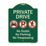 Private Drive No Outlet No Parking And No Trespassing