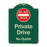 Private Drive, No Outlet With Do Not Enter Symbol
