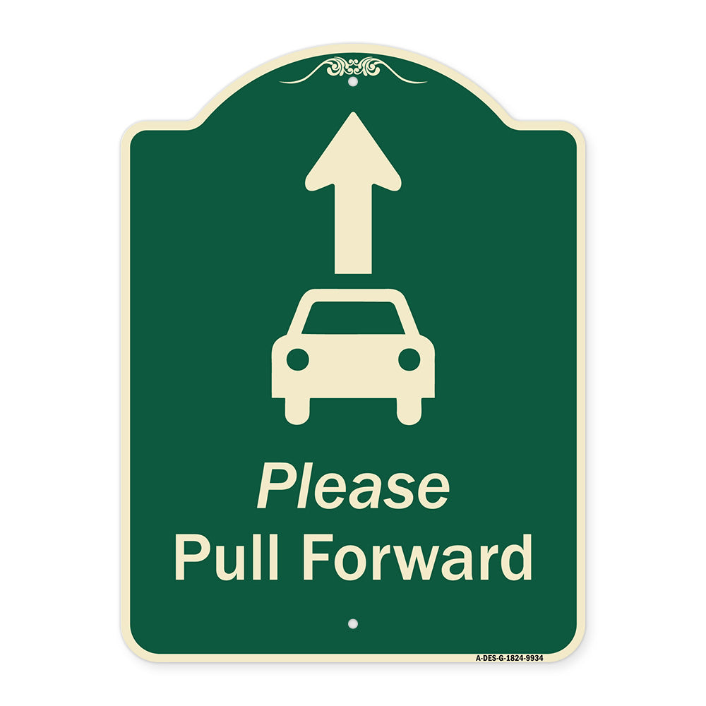Please Pull Forward With Graphic And Ahead Arrow