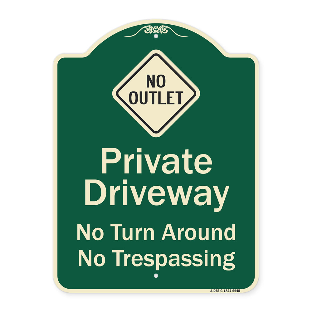 No Turn Around Or Trespassing With No Outlet Symbol