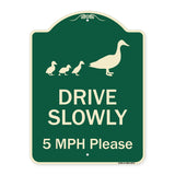 Drive Slowly 5 Mph Please With Duck And Ducklings Walking Graphic