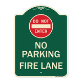 Do Not Enter, No Parking, Fire Lane With Graphic