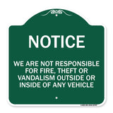 We Are Not Responsible for Fire Theft or Vandalism Outside or Inside of ANY Vehicle