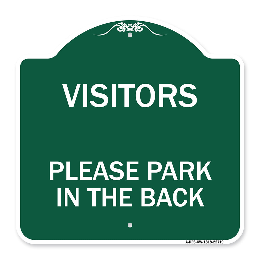 Visitors Please Park in the Back