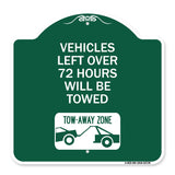Vehicles Left Over 72 Hours Will Be Towed Tow-Away Zone (With Car Tow Graphic)