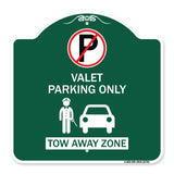 Valet Parking Only Tow Away Zone with Car Graphic