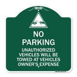 Unauthorized Vehicles Towed at Owner Expense with Graphic