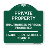 Unauthorized Persons Prohibited Unauthorized Vehicles Removed