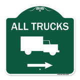 Trucks Sign All Trucks (With Truck Symbol & Right Arrow)