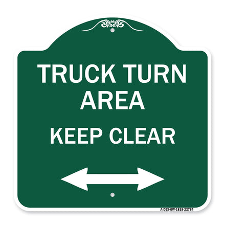 Truck Turn Area Keep Clear (With Bidirectional Arrow)