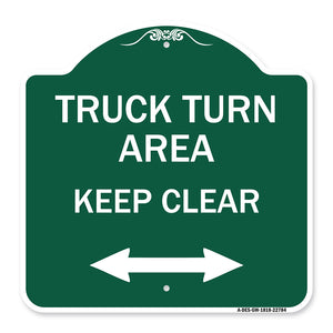 Truck Turn Area Keep Clear (With Bidirectional Arrow)