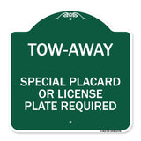Tow-Away Special Placard or License Plate Required