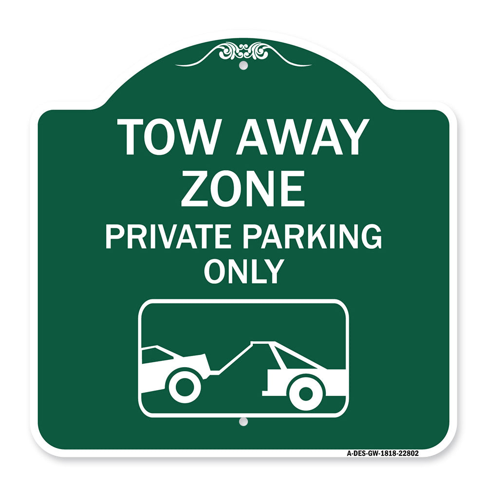 Tow Away Zone - Private Parking Only (With Car Towing Symbol)