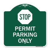 Stop - Permit Parking Only (With Stop Symbol)