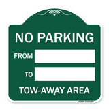 No Parking From - to with Blank Space