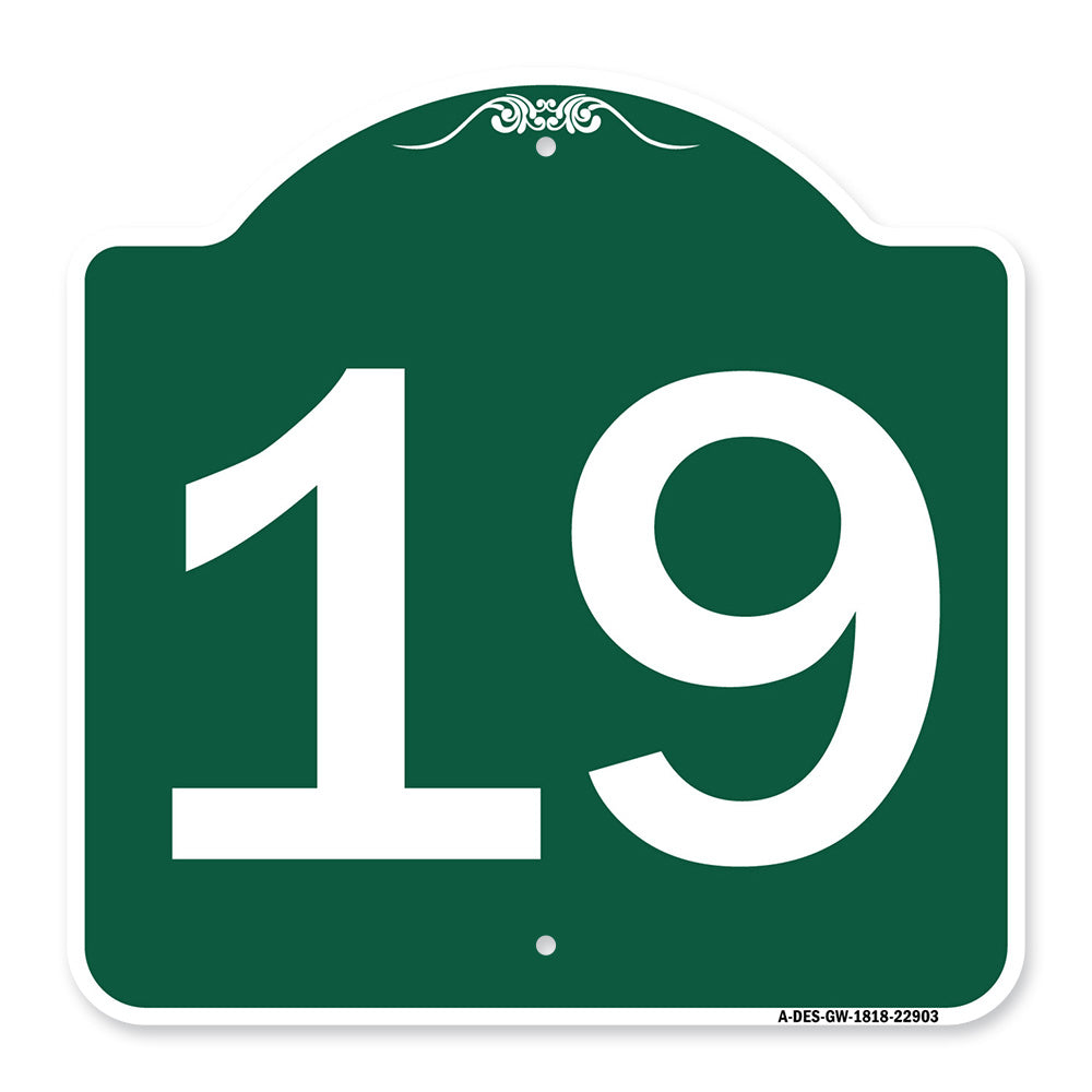 Sign with Number '19