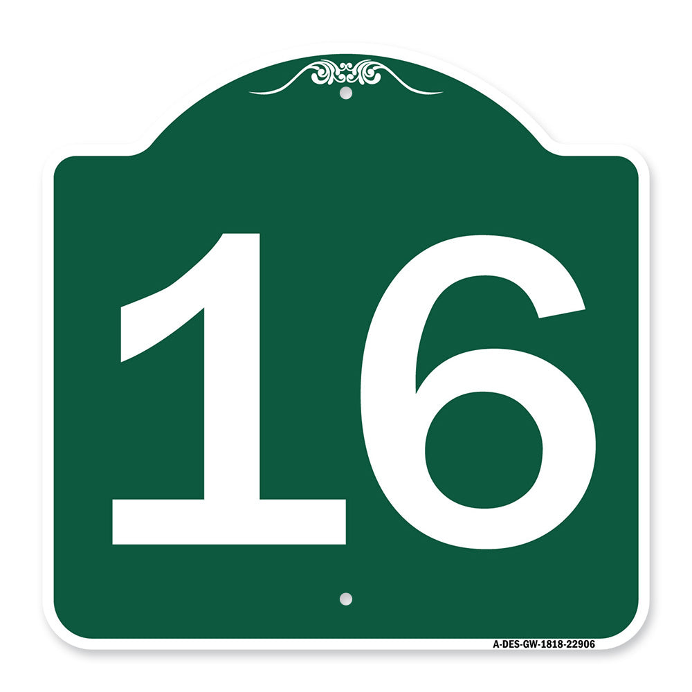 Sign with Number '16