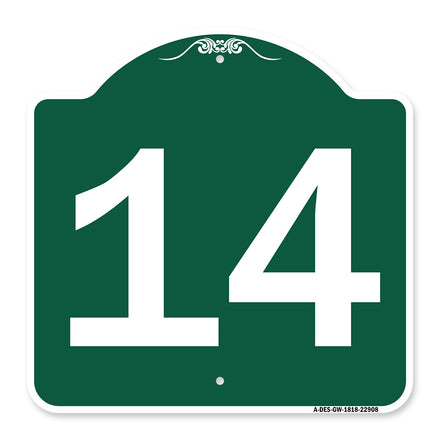 Sign with Number '14