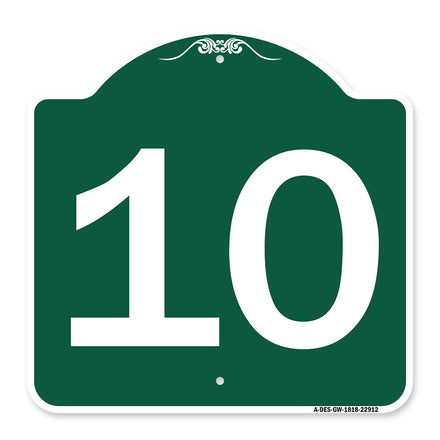 Sign with Number '10