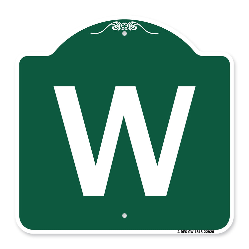 Sign with Letter W
