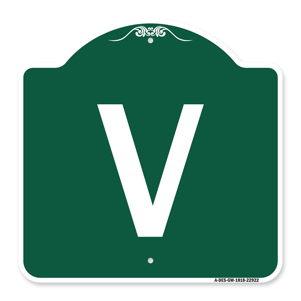 Sign with Letter V