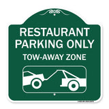 Restaurant Parking Only Tow-Away Zone (With Car Tow Graphic)
