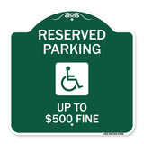 Reserved Parking Up to $500 Fine (Handicapped Symbol)