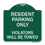 Reserved Parking Towing Sign Resident Parking Only Violators Will Be Towed
