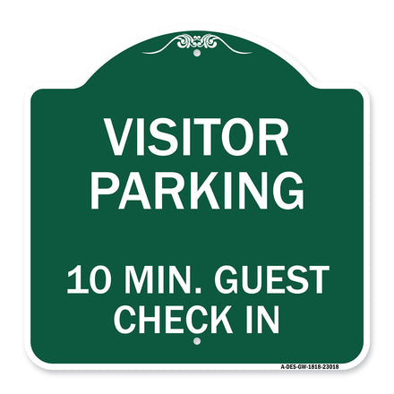 Reserved Parking Sign Visitor Parking 10 Min. Guest Check In