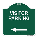 Reserved Parking Sign Visitor Parking (Arrow Pointing Left)