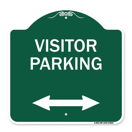 Reserved Parking Sign Visitor Parking (Arrow Pointing Left and Right)