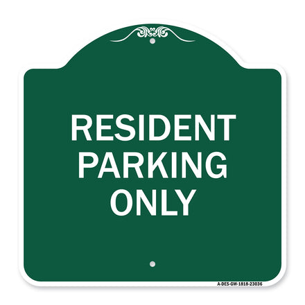 Reserved Parking Sign Resident Parking Only