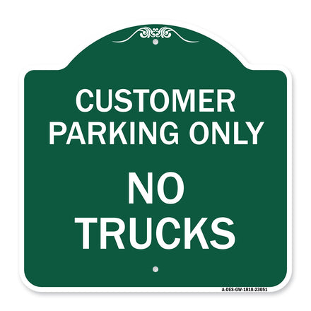 Reserved Parking Sign Customer Parking Only No Trucks