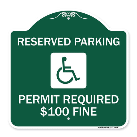 Reserved Parking Permit Required $100 Fine