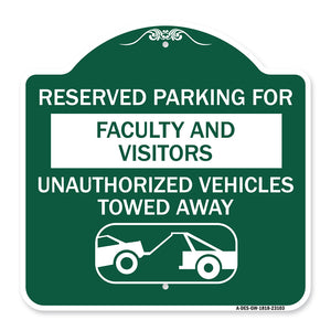 Reserved Parking for Faculty and Visitors Unauthorized Vehicles Towed Away