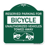Reserved Parking for Bicycle Unauthorized Vehicles Towed Away (With Tow Away Graphic)