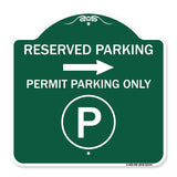 Reserved Parking - Permit Parking Only with Symbol and Right Arrow