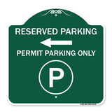 Reserved Parking - Permit Parking Only with Symbol and Left Arrow