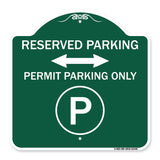 Reserved Parking - Permit Parking Only with Symbol and Bidirectional Arrow
