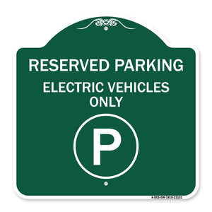 Reserved Parking - Electric Vehicles Only (With Parking Symbol)