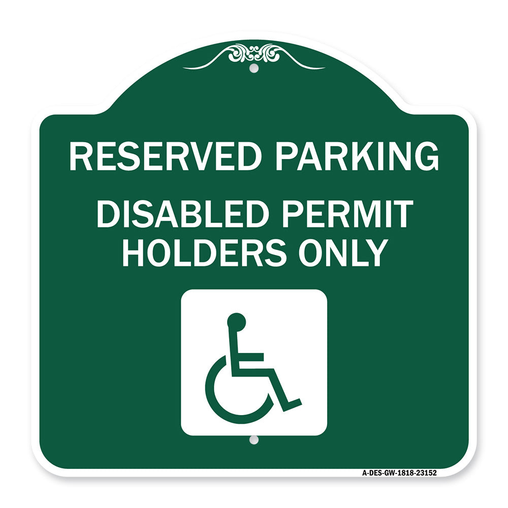 Reserved Parking - Disabled Permit Holders Only (With Updated Access Symbol)