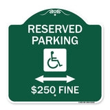 Reserved Parking $250 Fine (With Updated Symbol and Bi-Directional Arrow)