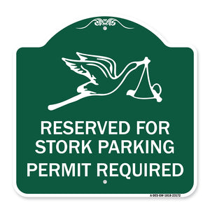 Reserved for Stork Parking Permit Required (With Graphic