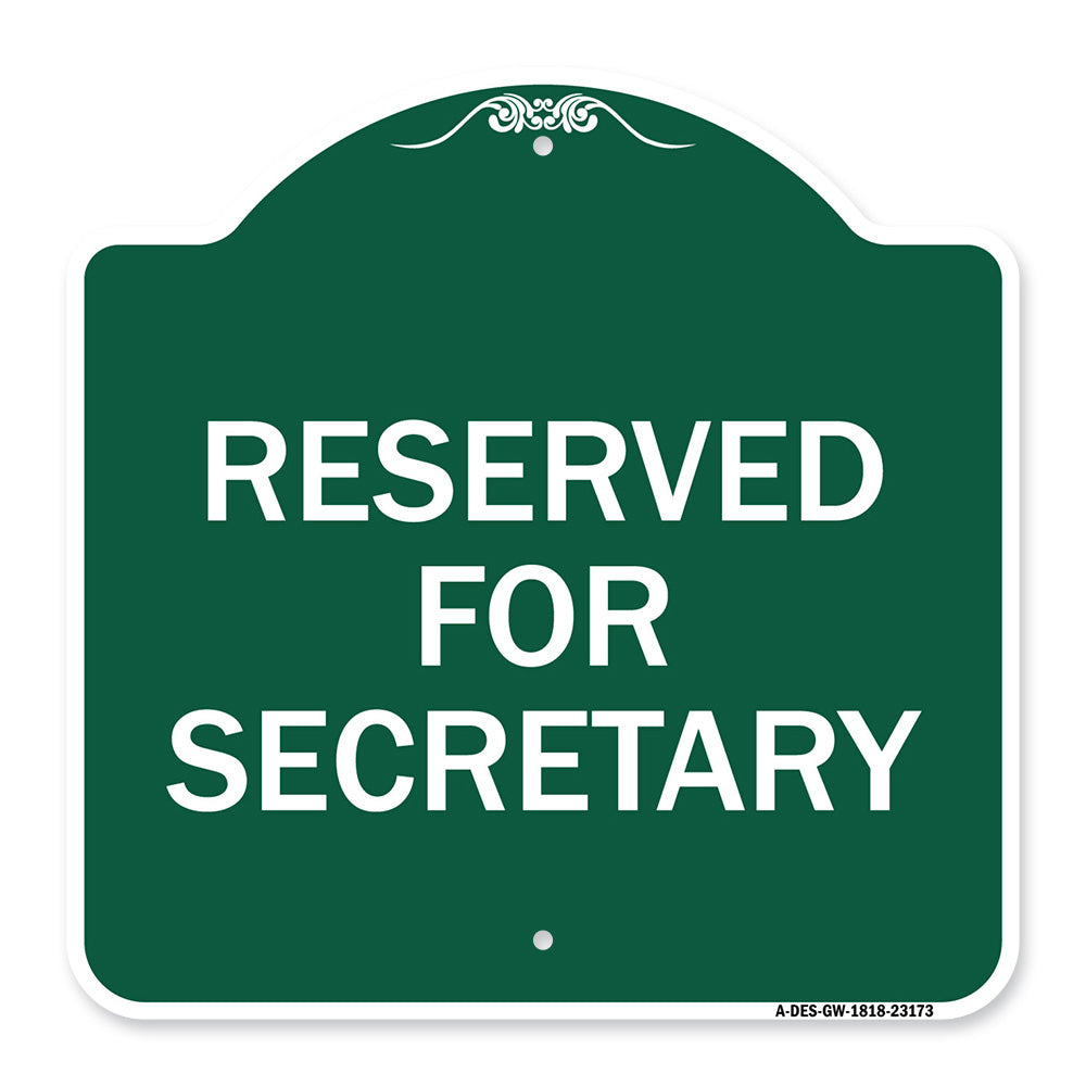 Reserved for Secretary