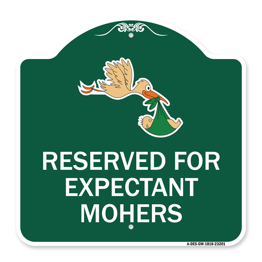 Reserved for Expectant Mothers (With Stork & Baby Graphic)