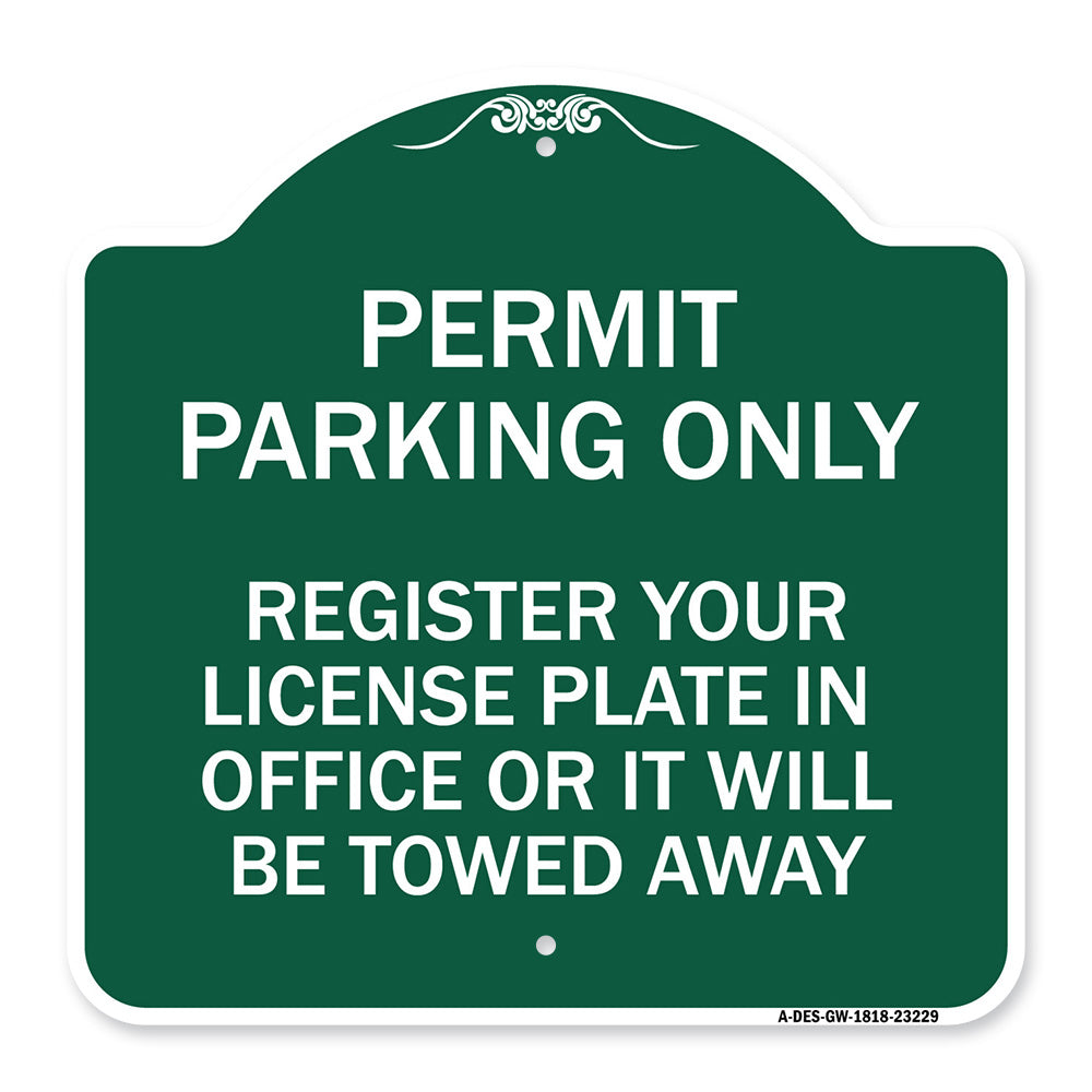 Register Your License Plate in Office or It Will Be Towed Away