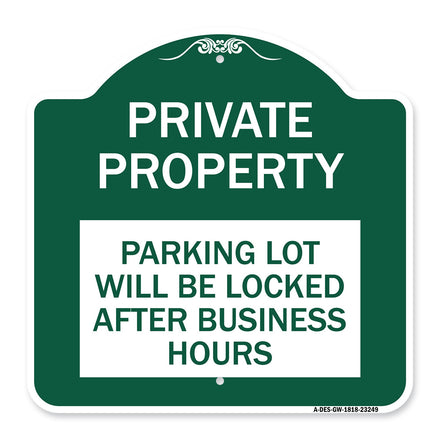 Private Property Parking Lot Will Be Locked After Business Hours
