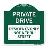 Private Drive Sign Private Drive - Residents Only Not A Thru Street